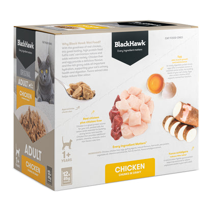 Black Hawk Original Adult Chicken in Gravy Cat Food