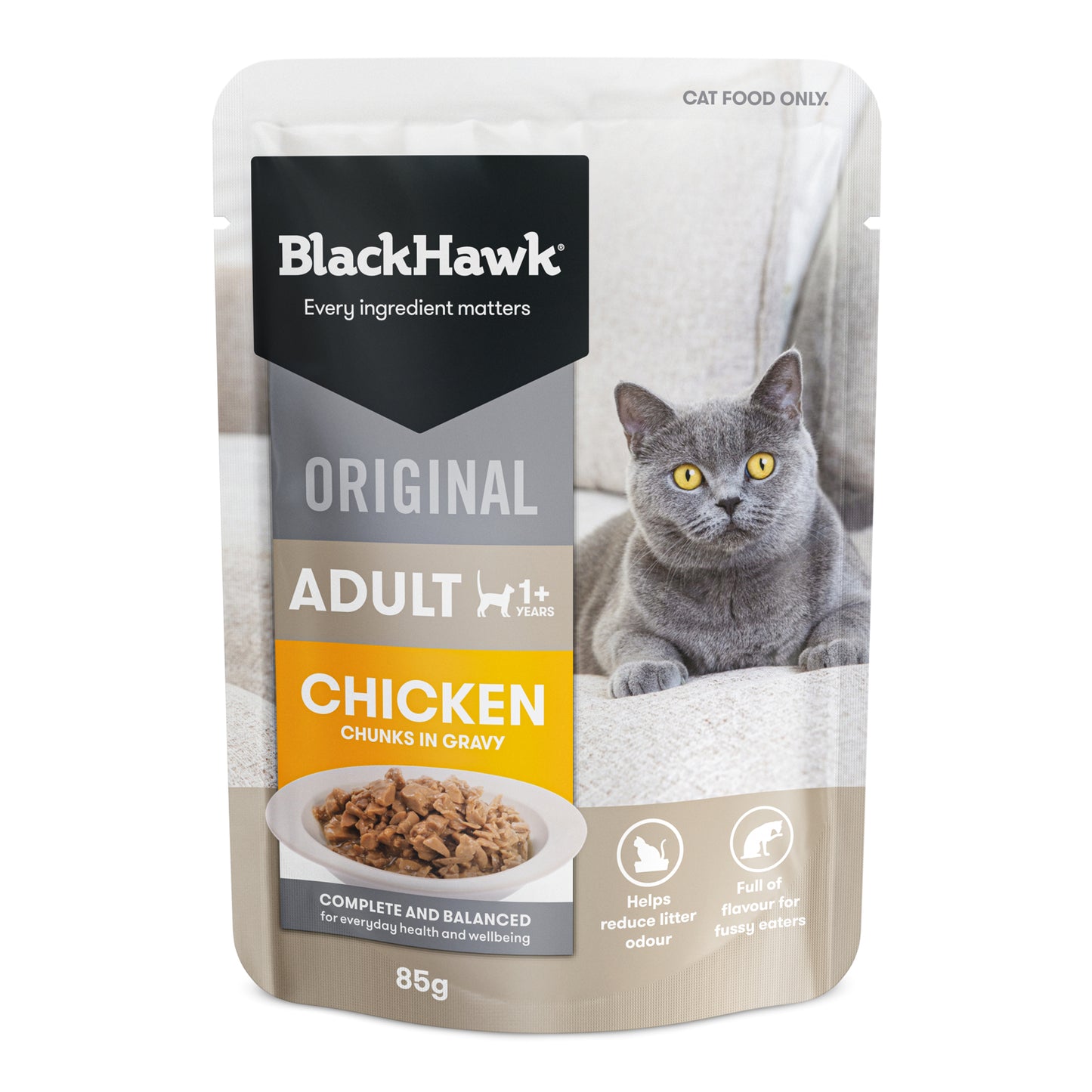 Black Hawk Original Adult Chicken in Gravy Cat Food