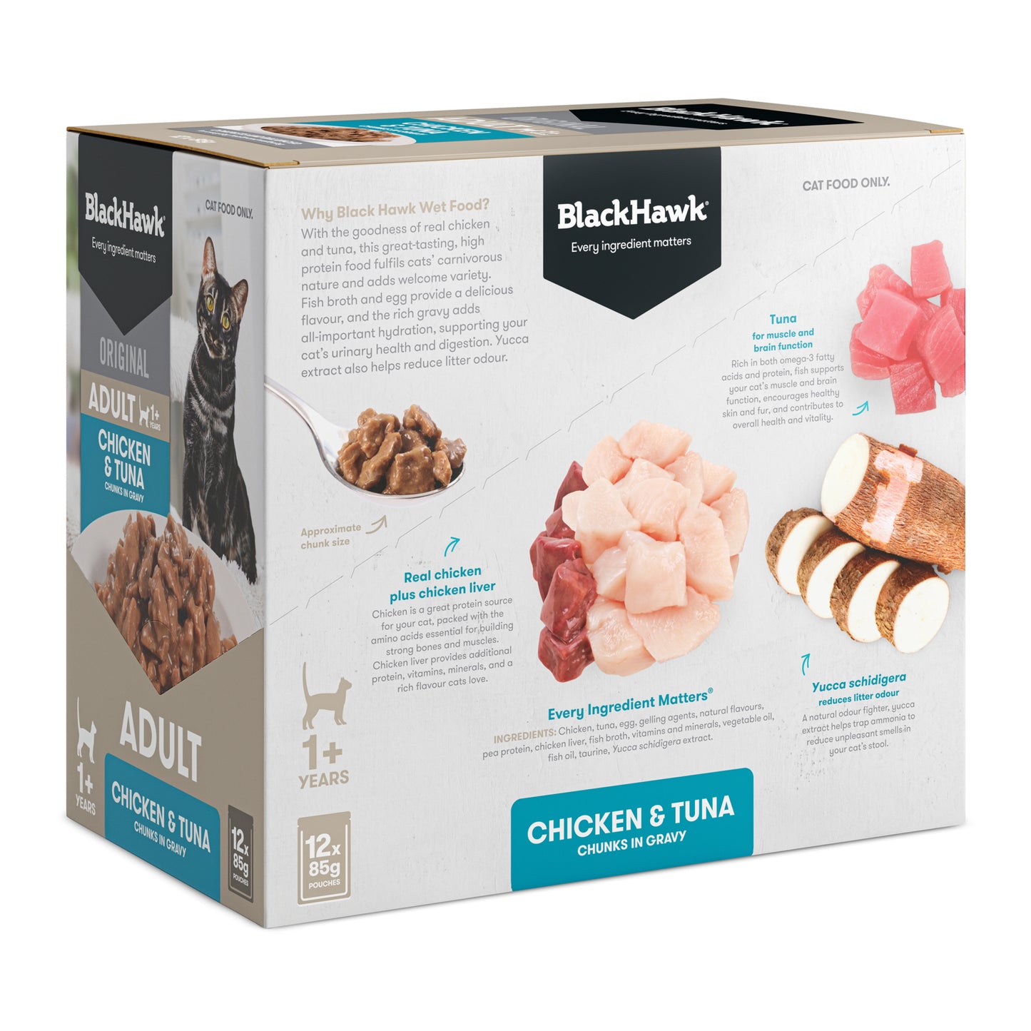Black Hawk Original Adult Chicken & Tuna in Gravy Cat Food