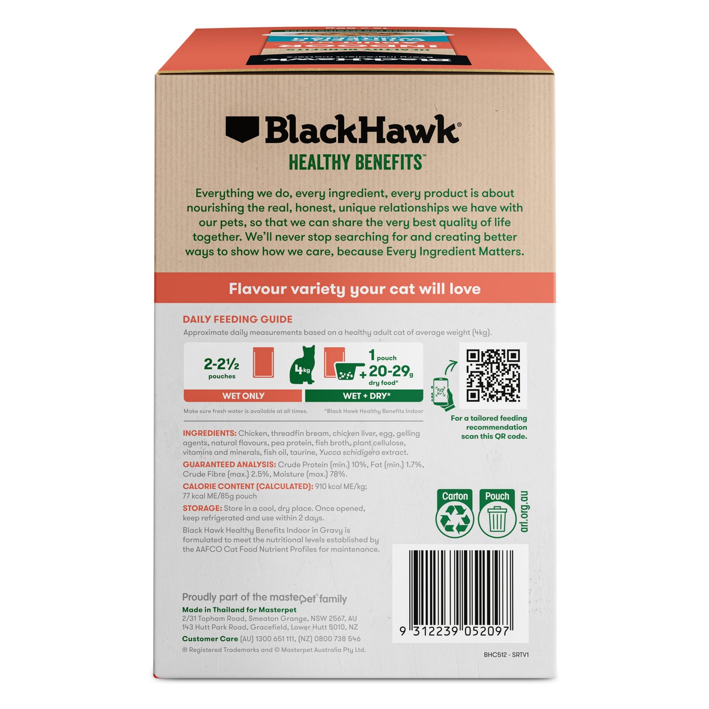 Black Hawk Healthy Benefits Adult Indoor Chicken & Whitefish in Gravy Cat Food