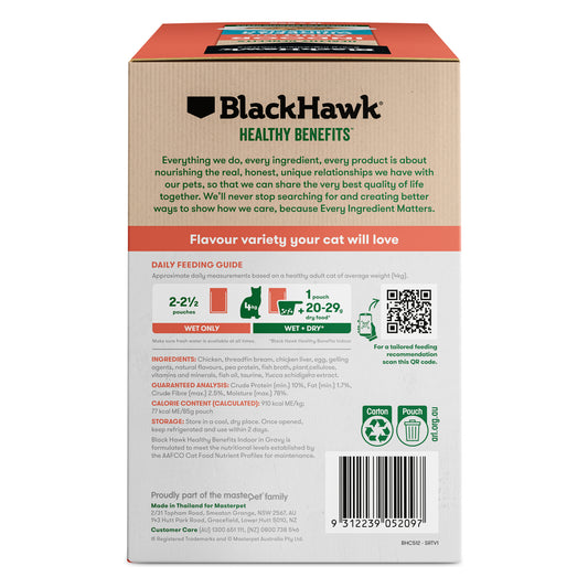Black Hawk Healthy Benefits Adult Indoor Chicken & Whitefish in Gravy Cat Food