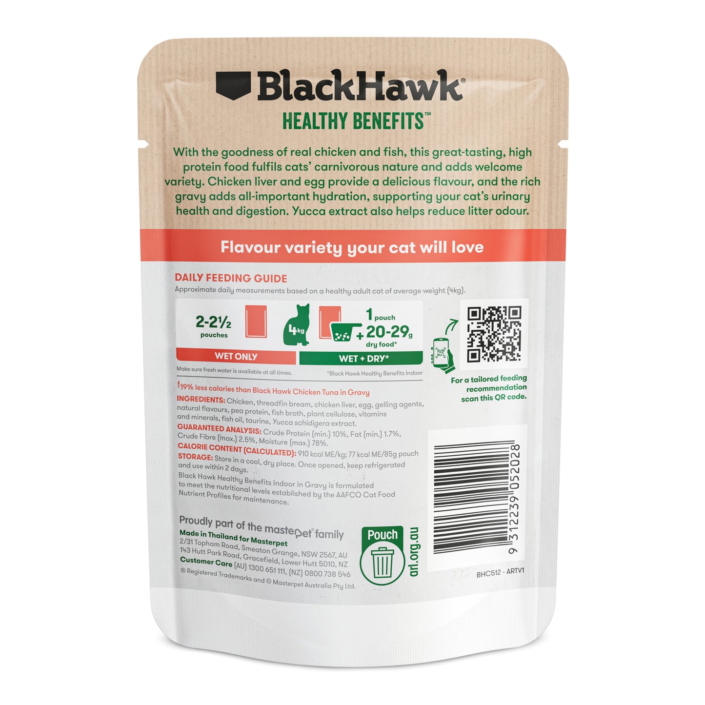 Black Hawk Healthy Benefits Adult Indoor Chicken & Whitefish in Gravy Cat Food