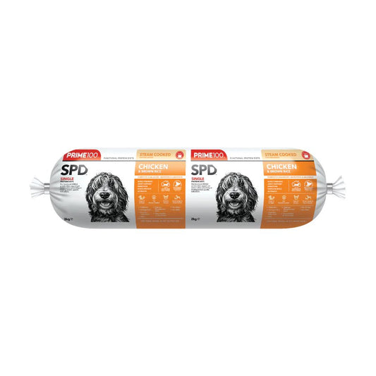 Prime100 SPD Chicken and Brown Rice Dog Food Roll 2kg