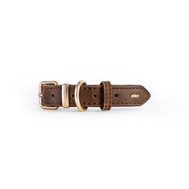 EzyDog Classic Collar Oxford Leather Brown