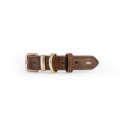 EzyDog Classic Collar Oxford Leather Brown