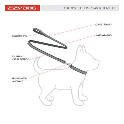 EzyDog Classic LITE Leash Oxford Leather Brown