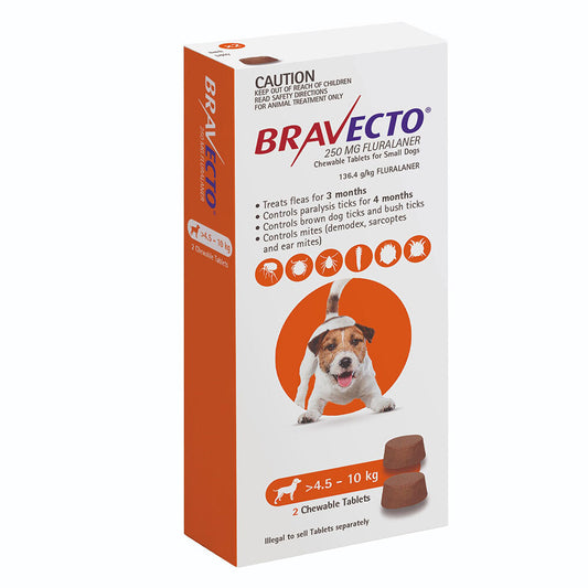 Bravecto Chewable Small Dog Orange 4.5-10kg