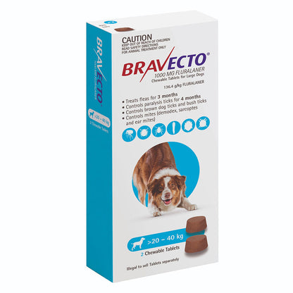 Bravecto Chewable Large Dog Blue 20-40kg