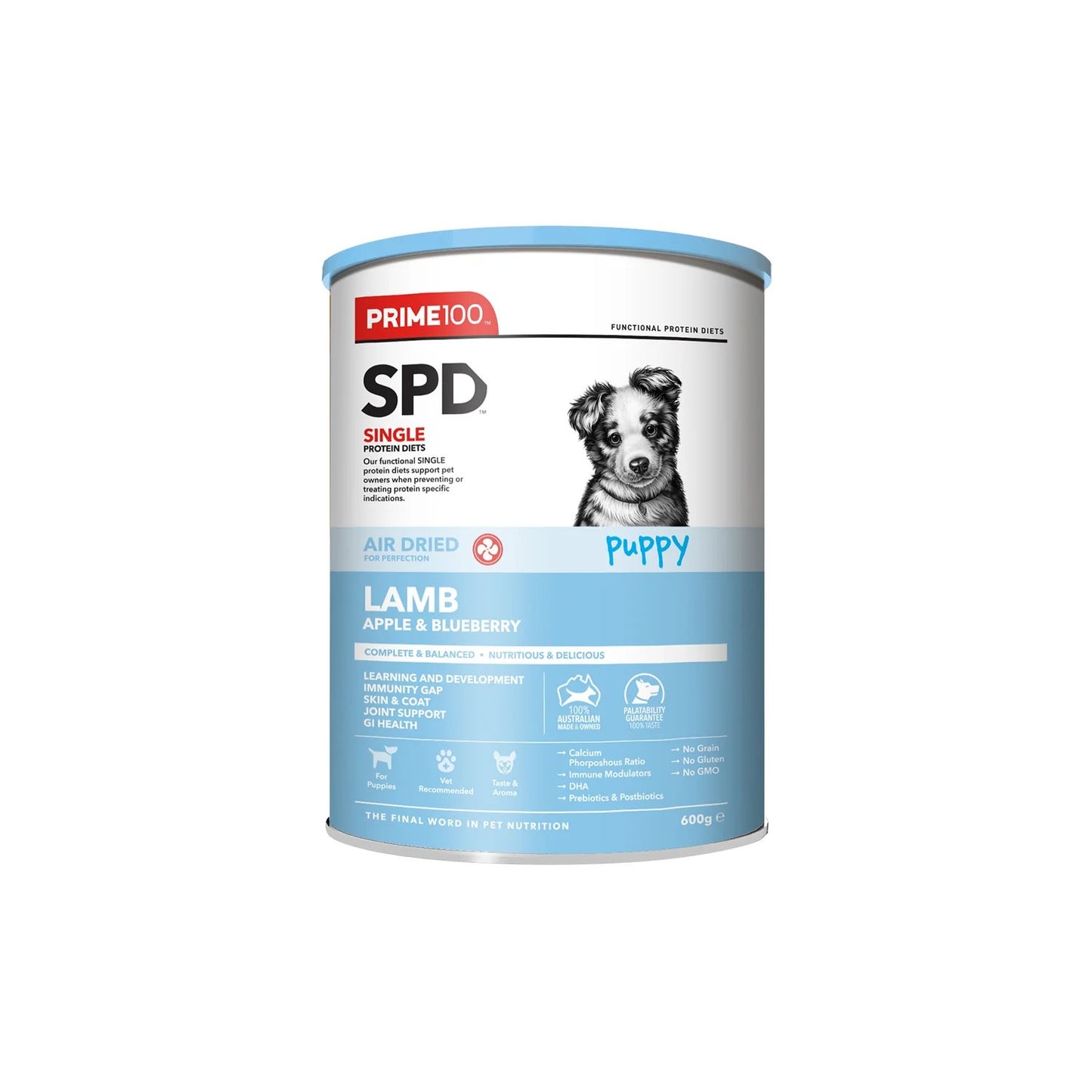 Prime100 SPD Air Dried Lamb, Apple & Blueberry for Puppies
