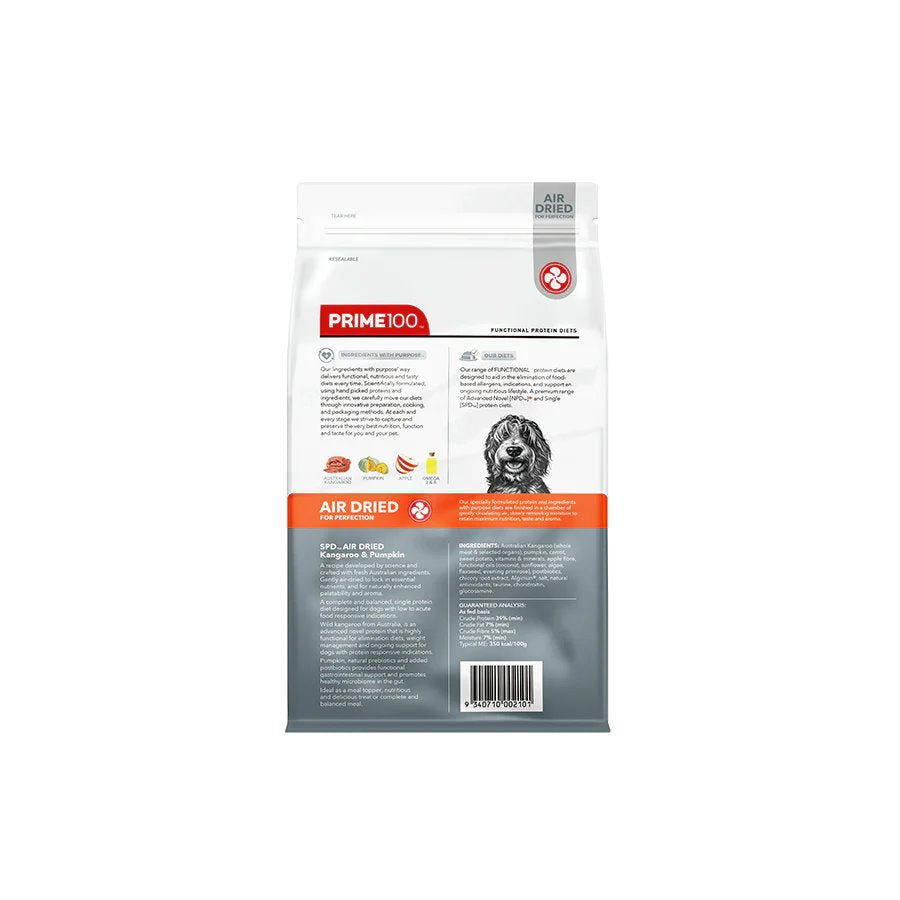 Prime100 SPD Air Dried Kangaroo & Pumpkin for Adult Dogs