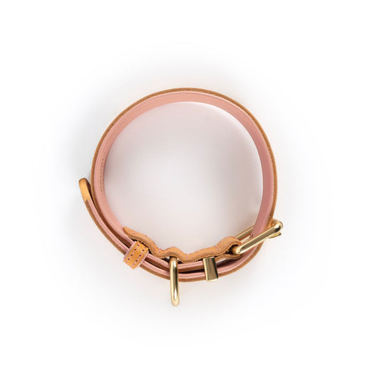 EzyDog Classic Collar Oxford Leather Blush