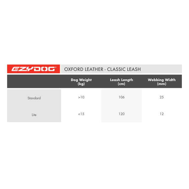 EzyDog Classic Leash Oxford Leather Blush