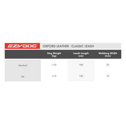 EzyDog Classic Leash Oxford Leather Blush
