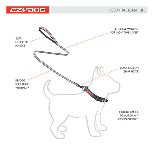 EzyDog Essential LITE Leash Red (180cm)