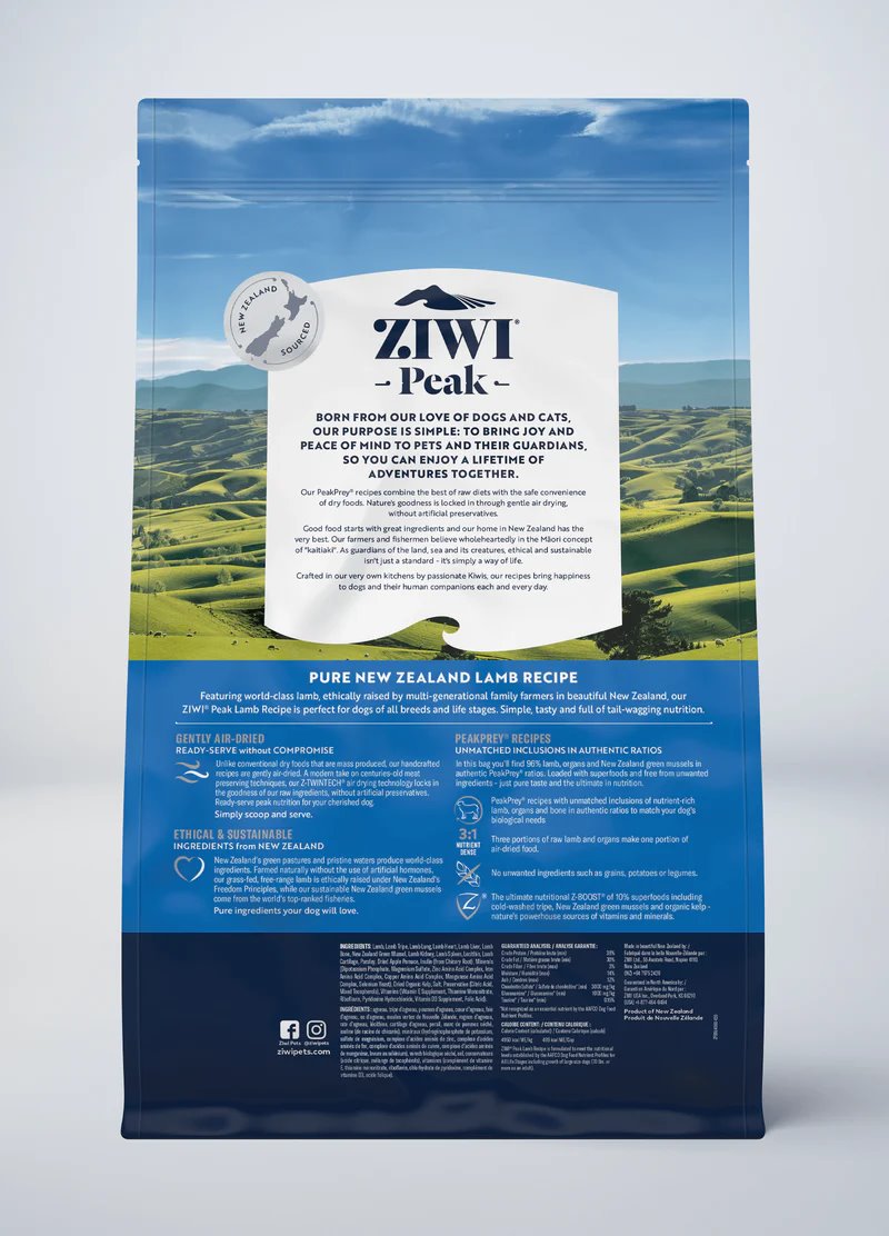 ZIWI Peak Air-Dried Original Lamb Recipe For Dogs