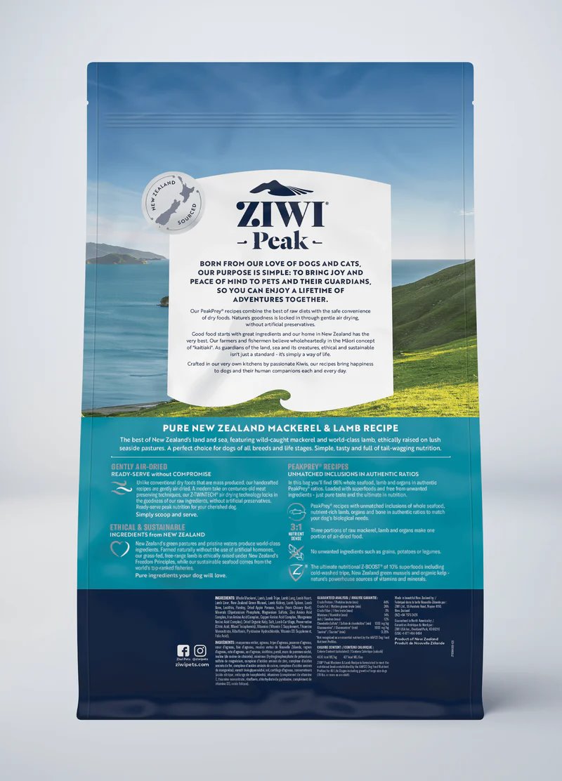 ZIWI Peak Air-Dried Original Mackerel & Lamb Recipe For Dogs