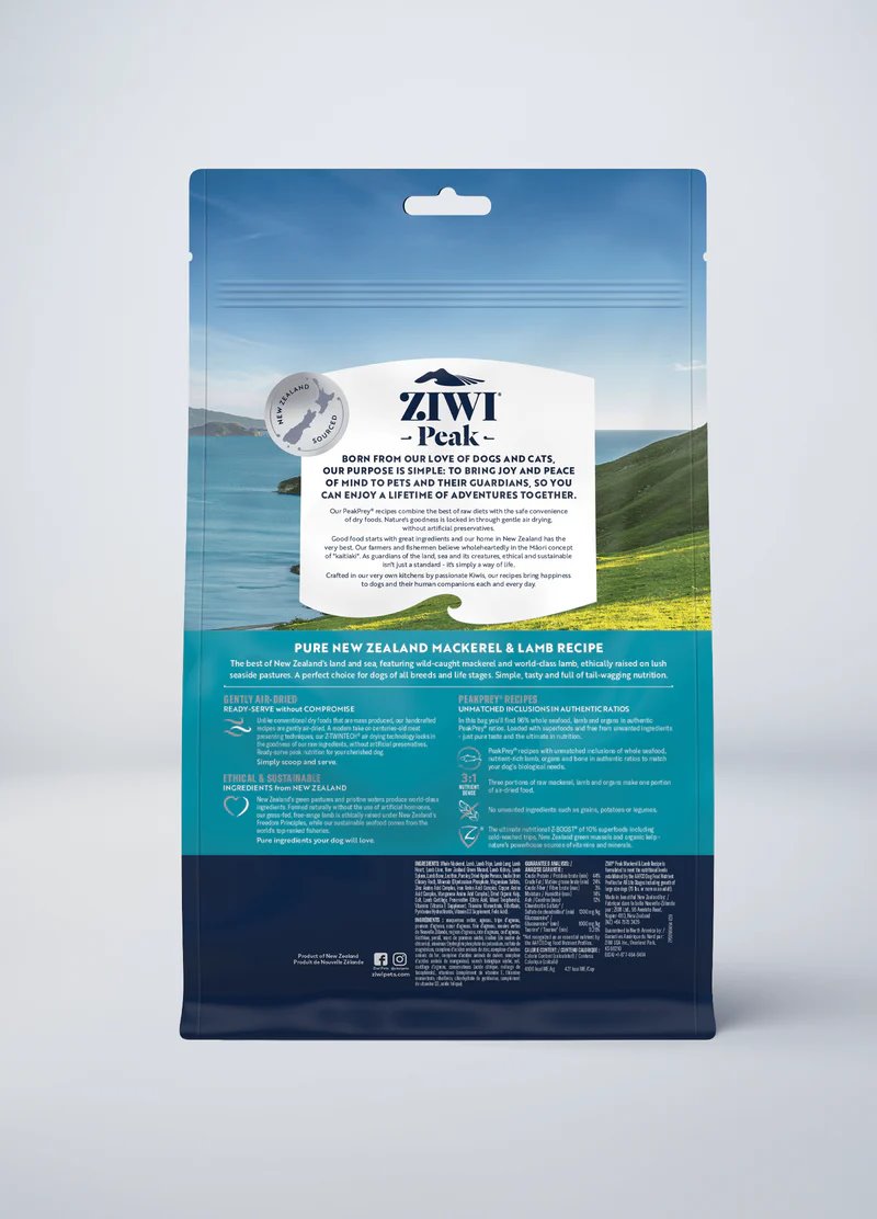 ZIWI Peak Air-Dried Original Mackerel & Lamb Recipe For Dogs