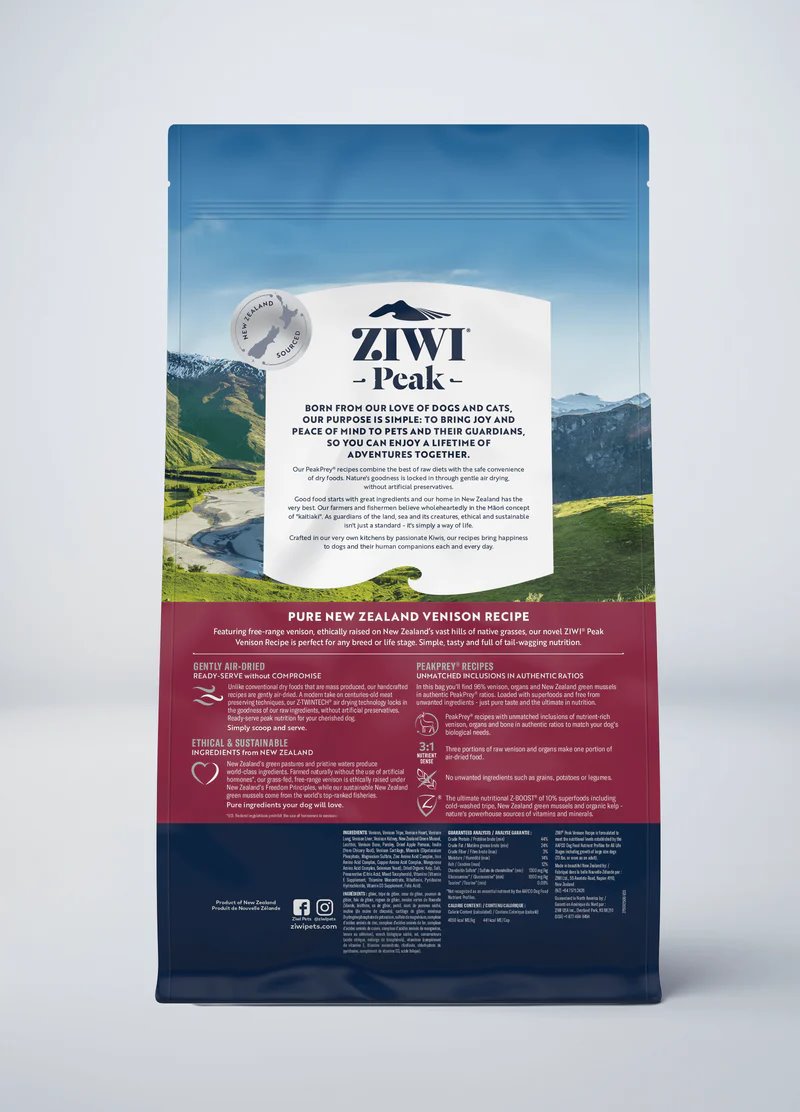 ZIWI Peak Air-Dried Original Venison Recipe For Dogs