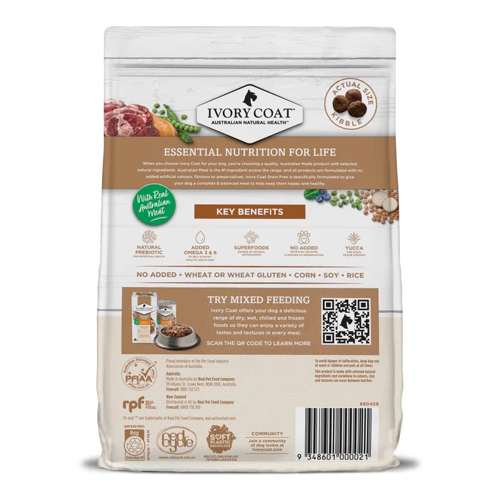 Ivory Coat Grain Free Adult All Breeds Dry Dog Food Lamb & Kangaroo