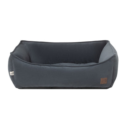 Indie & Scout Recycled Velvet Square Bolster Slate Dog Bed