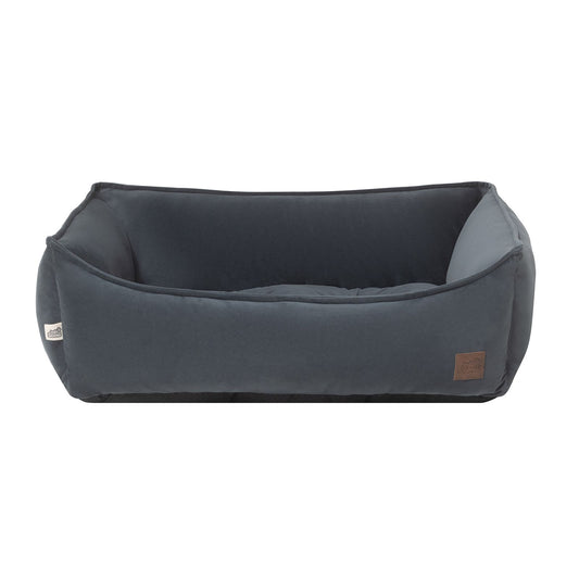 Indie & Scout Recycled Velvet Square Bolster Slate Dog Bed