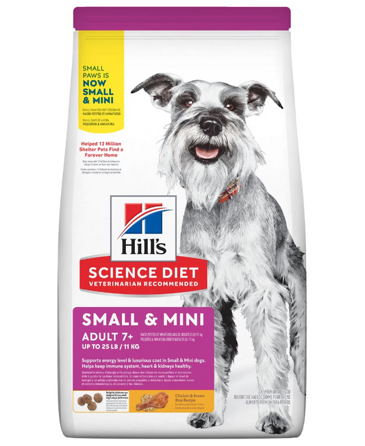 Hill's Science Diet Dog Adult 7+ Small & Mini Chicken & Brown Rice Recipe Dry Dog Food