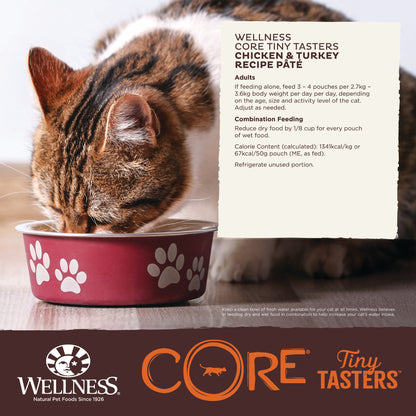 Wellness Core Tiny Tasters for Cats Smooth Pate Chicken & Turkey Recipe