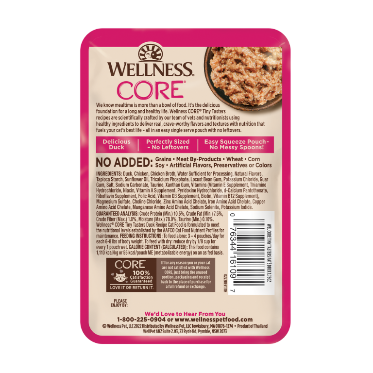 Wellness Core Tiny Tasters for Cats Smooth Pate Duck Recipe