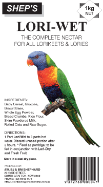 Sheps Lori-Wet Lorikeet Food
