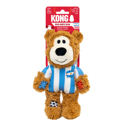 KONG Wild Knots Soccer Teddy Argentina Medium Limited Edition