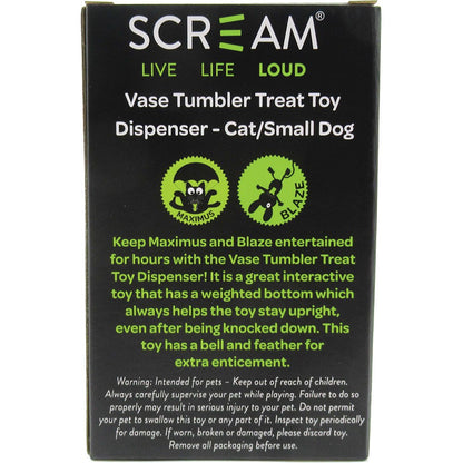 Scream Vase Tumbler Treat Toy Dispenser Loud Green & Blue 28cm