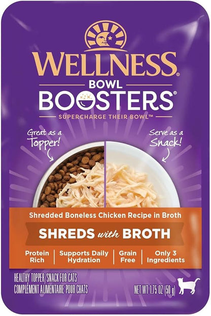 Wellness Bowl Boosters Shreds with Broth Shredded Boneless Chicken Recipe in Broth