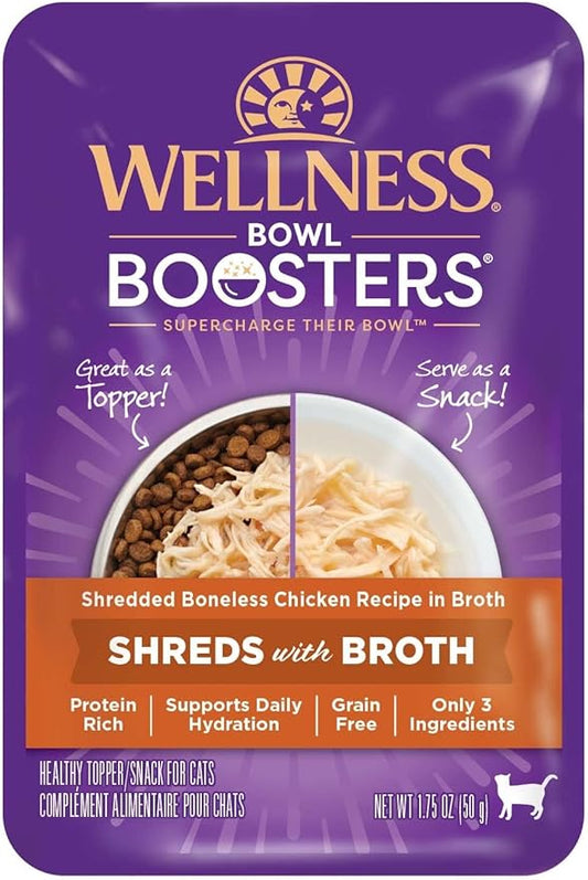 Wellness Bowl Boosters Shreds with Broth Shredded Boneless Chicken Recipe in Broth