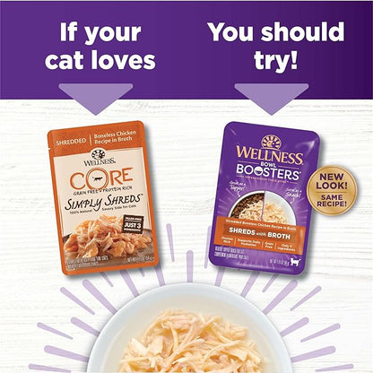 Wellness Bowl Boosters Shreds with Broth Shredded Boneless Chicken Recipe in Broth