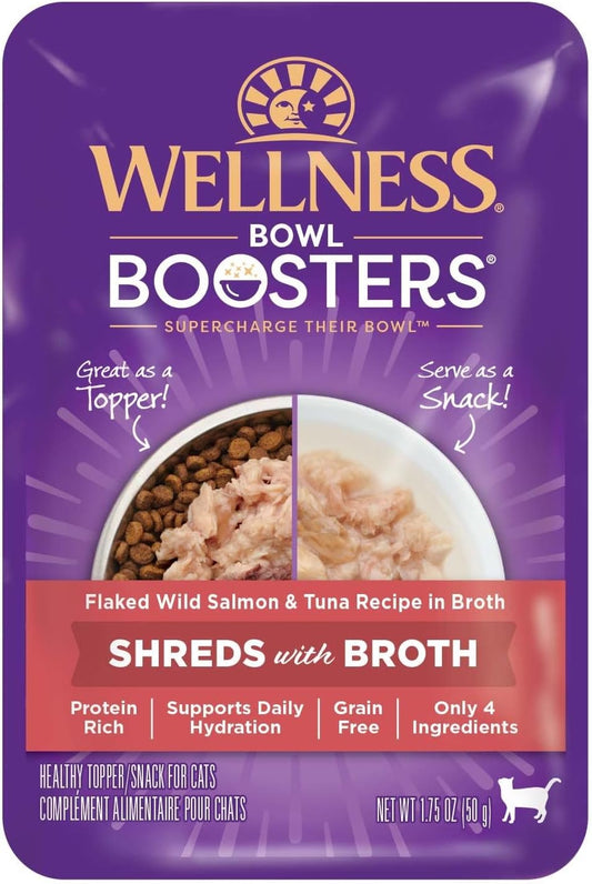 Wellness Bowl Boosters Shreds with Broth Flaked Wild Salmon & Tuna Recipe in Broth