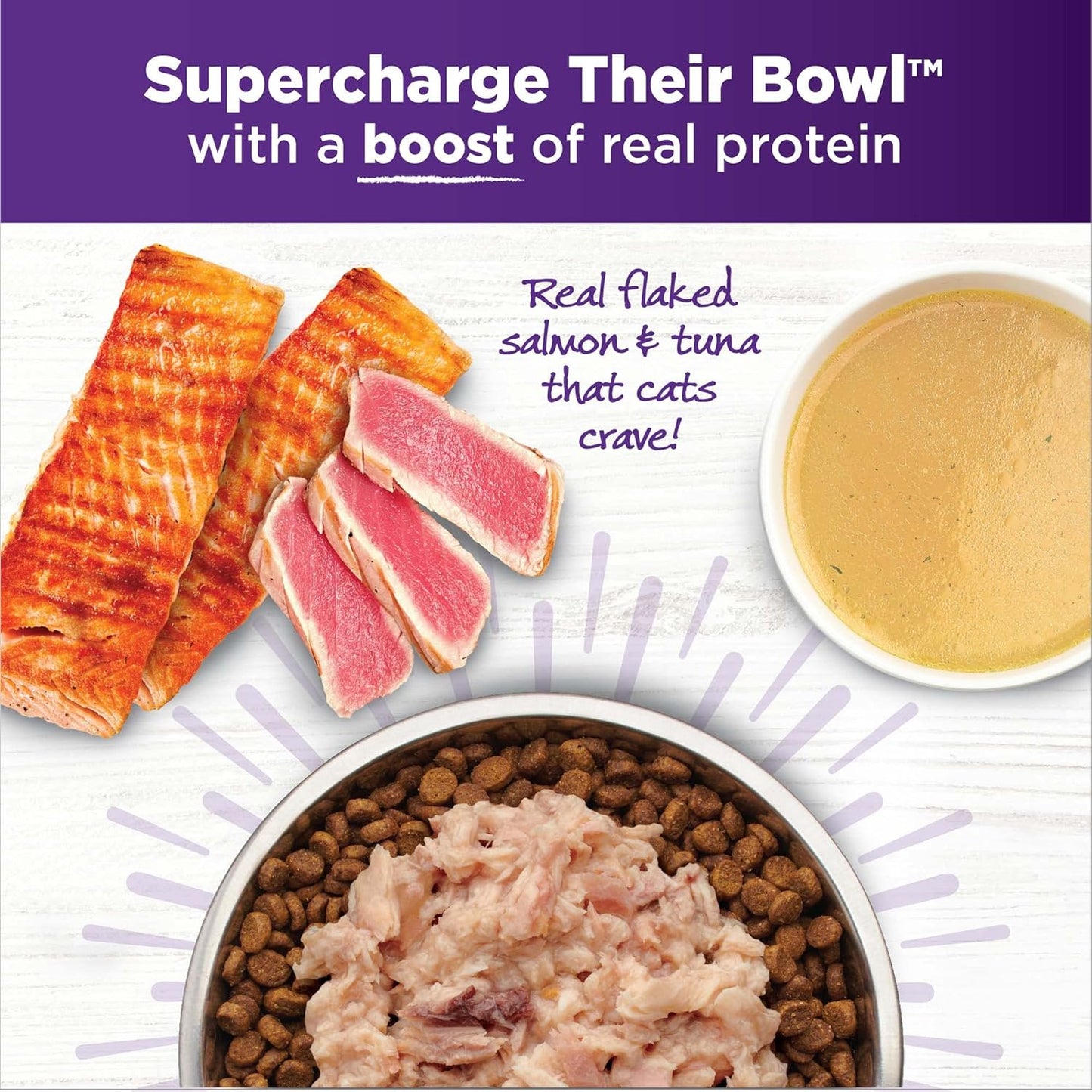 Wellness Bowl Boosters Shreds with Broth Flaked Wild Salmon & Tuna Recipe in Broth