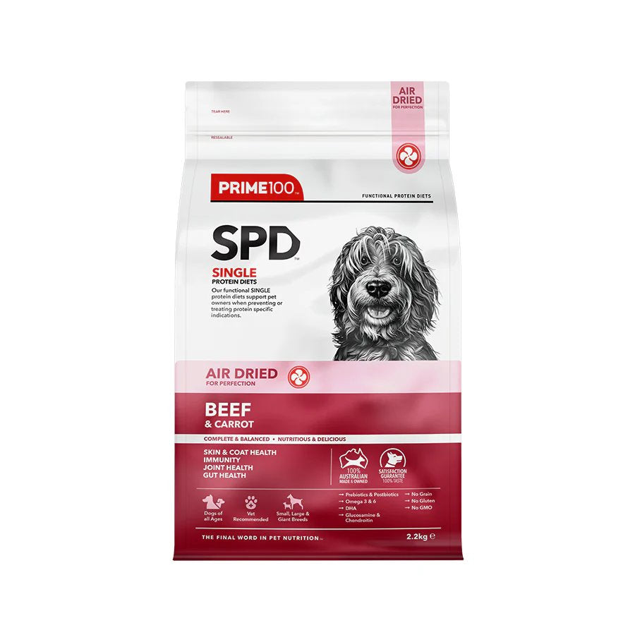 Prime100 SPD Air Dried Beef & Carrot for Adult Dogs