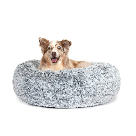 Superior Pet Goods Curl Up Cloud Calming Dog Bed Dove Grey