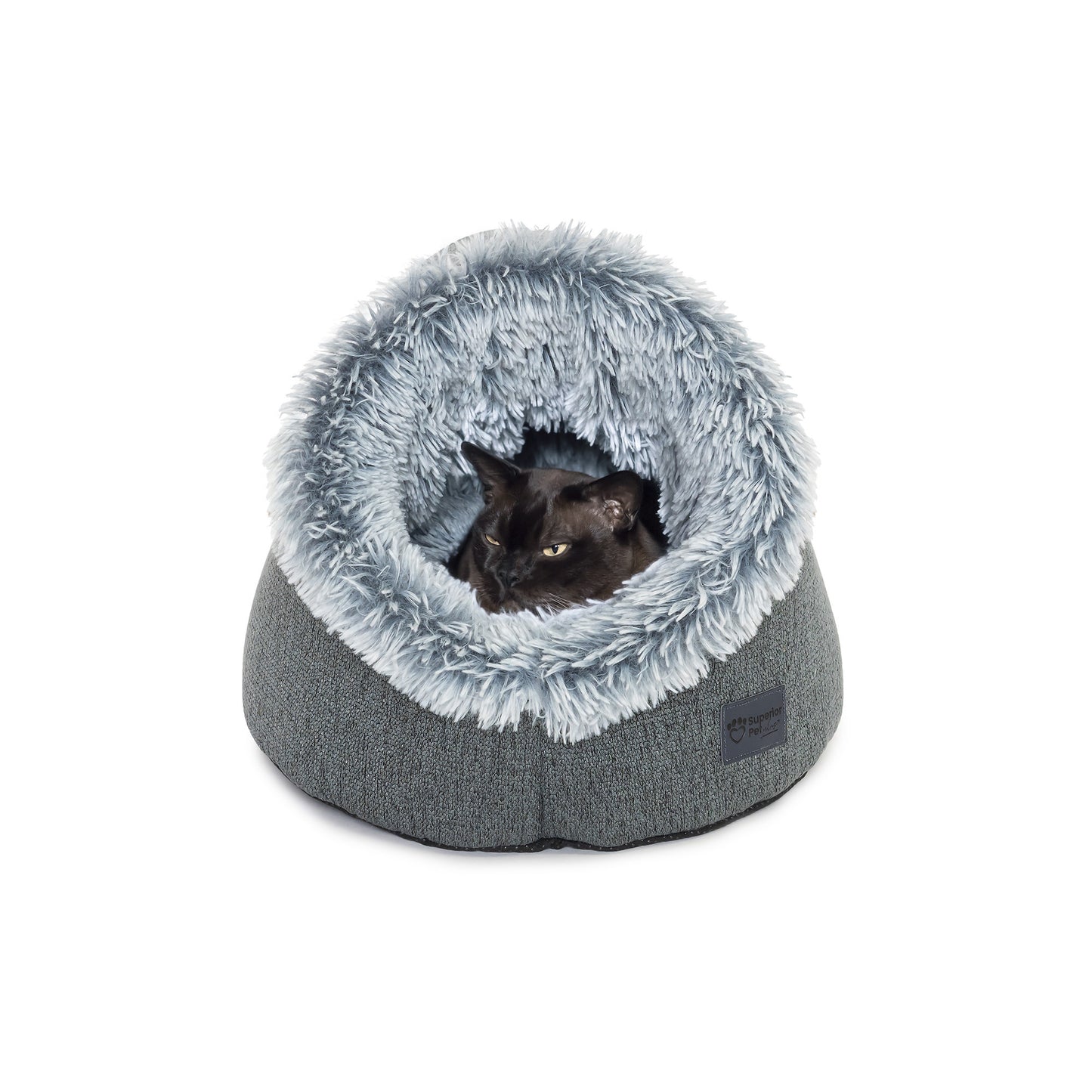 Superior Pet Goods Calming Pet Dome Dove Grey Faux Fur