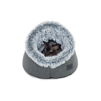 Superior Pet Goods Calming Pet Dome Dove Grey Faux Fur