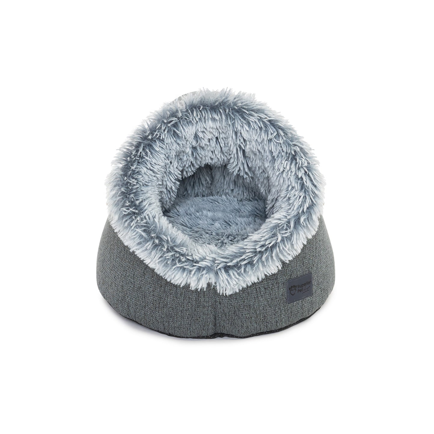 Superior Pet Goods Calming Pet Dome Dove Grey Faux Fur