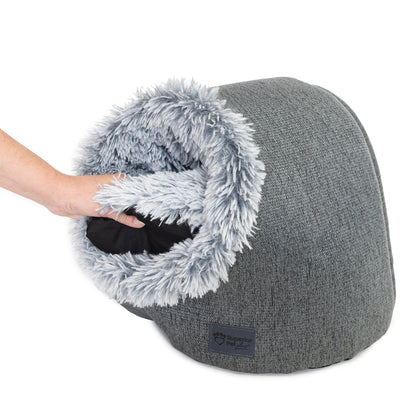 Superior Pet Goods Calming Pet Dome Dove Grey Faux Fur