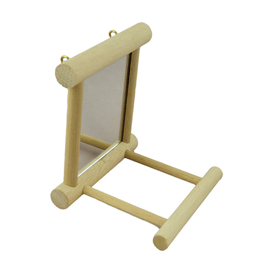Avian Care Bird Toy Mirror & Perch Wooden