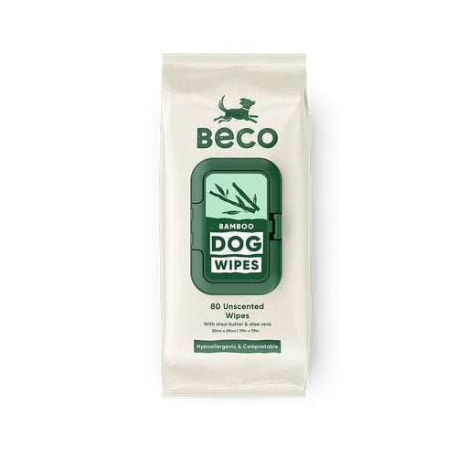 Beco Bamboo Dog Wipes Unscented 80pk