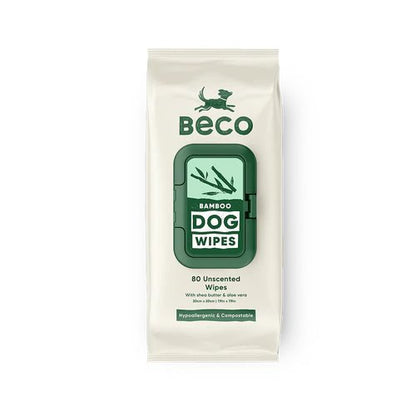 Beco Bamboo Dog Wipes Unscented 80pk
