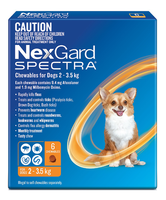 NexGard SPECTRA for Dogs 1.35 - 3.5kg ORANGE