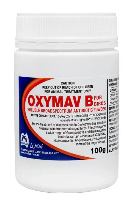 Mavlab Oxymav B Soluble Broad Spectrum Antibiotic For Birds 100g