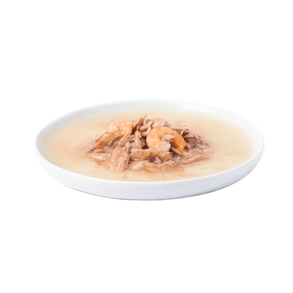 Wellness Bowl Boosters Shreds with Broth Flaked Tuna & Shrimp Recipe in Broth