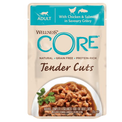 Wellness Core Tender Cuts for Cats Chicken & Salmon in Savoury Gravy