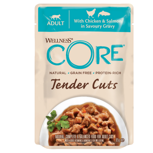 Wellness Core Tender Cuts for Cats Chicken & Salmon in Savoury Gravy